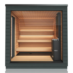 SaunaLife 5-Person Pre-Assembled Outdoor Sauna | Model G6 Sauna Life