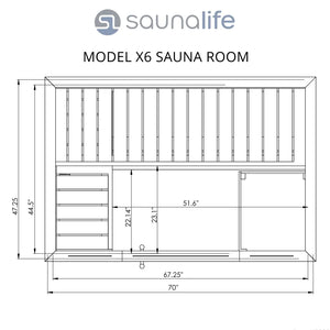 SaunaLife 4 Person Traditional Indoor Sauna | Model X6 Sauna Life