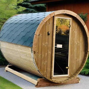 SaunaLife 2-4 Person 5' Long Barrel Sauna | Ergo Model E6 Sauna Life