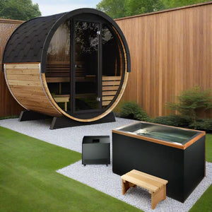 SaunaLife 4 Person 5.25' Long Barrel Sauna | Ergo Model EE6G Sauna Life