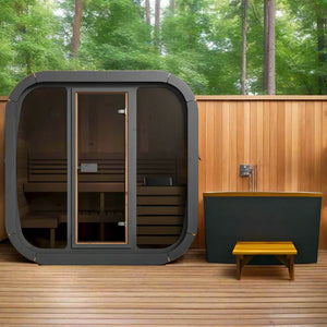 SaunaLife 4 Person 4.6' Long Cube Sauna | Model CL5G Sauna Life
