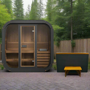 SaunaLife 3 Person 4.1' Long Cube Sauna | Model CL4G Sauna Life