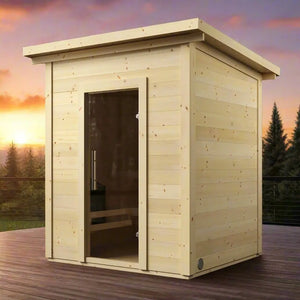 SaunaLife 4-Person Traditional Outdoor Cabin Sauna | Model G2 Sauna Life