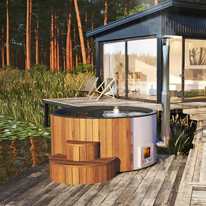 SaunaLife 2-6 Person Luxury Wood-Fired Hot Tub Spa | Model S4B/S4N Sauna Life