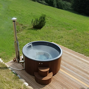 SaunaLife 2-6 Person Luxury Wood-Fired Hot Tub Spa | Model S4B/S4N Sauna Life