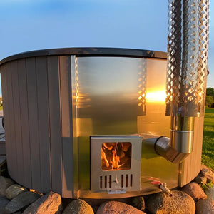 SaunaLife 2-6 Person Luxury Wood-Fired Hot Tub Spa | Model S4B/S4N Sauna Life