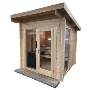 SaunaLife 6-Person Traditional Outdoor Cabin Sauna | Model G4 Sauna Life