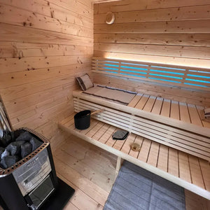 SaunaLife 6-Person Traditional Outdoor Cabin Sauna | Model G4 Sauna Life