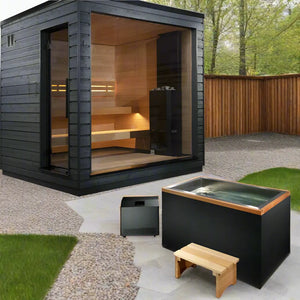 SaunaLife 5-Person Pre-Assembled Outdoor Sauna | Model G6 Sauna Life
