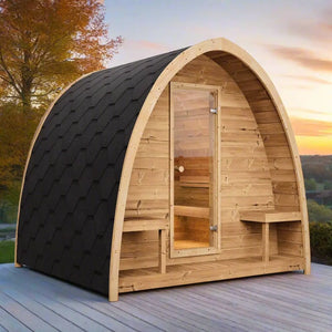 SaunaLife 4-Person Traditional Outdoor Pod Sauna | Model G3 Sauna Life
