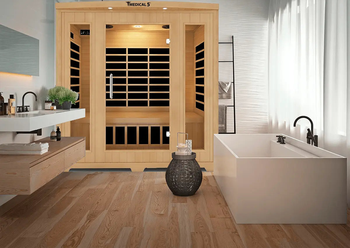 Medical Breakthrough Saunas - Medical 5 Version 2.0 Full Spectrum 3 Person Indoor Infrared Sauna - Fitness Recovery Lab