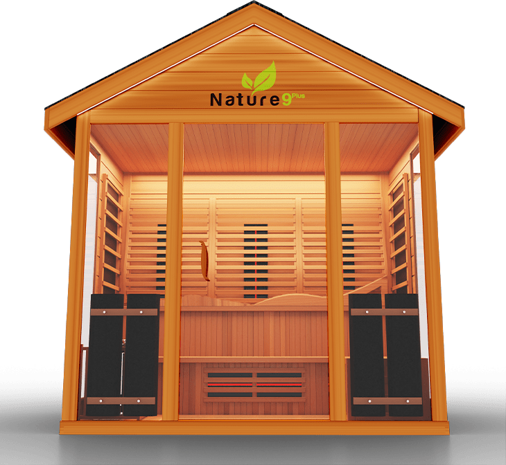 Medical Breakthrough Saunas - Nature 9 Plus 6 Person Hybrid Steam And Infrared Outdoor Sauna - Fitness Recovery Lab
