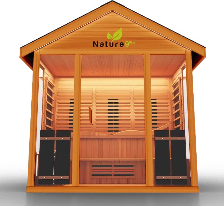 Medical Breakthrough Saunas - Nature 9 Plus 6 Person Hybrid Steam And Infrared Outdoor Sauna - Fitness Recovery Lab