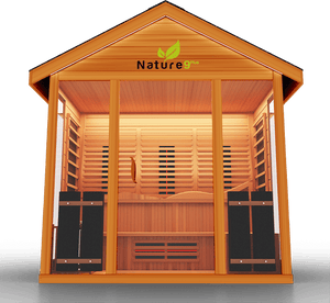 Medical Breakthrough Saunas - Nature 9 Plus 6 Person Hybrid Steam And Infrared Outdoor Sauna - Fitness Recovery Lab