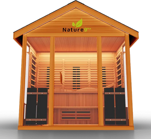 Medical Breakthrough Saunas - Nature 9 Plus 6 Person Hybrid Steam And Infrared Outdoor Sauna - Fitness Recovery Lab