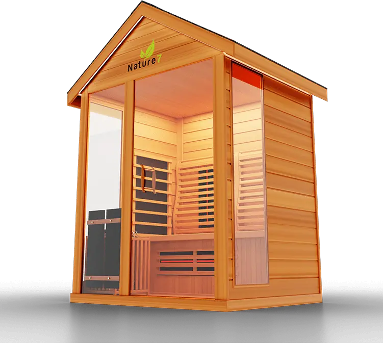 Medical Breakthrough Saunas - Nature 7 - 3 Person Hybrid Steam And Infrared Outdoor Sauna - Fitness Recovery Lab