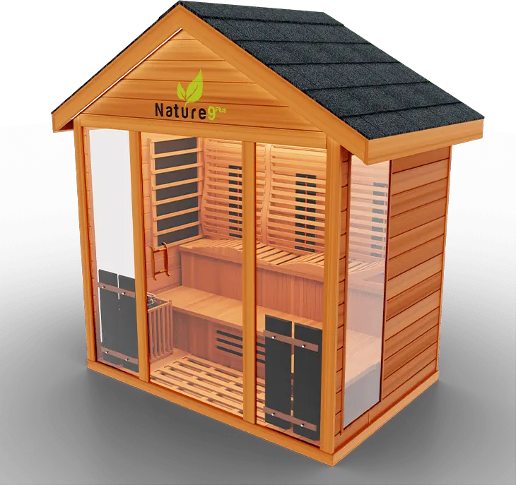 Medical Breakthrough Saunas - Nature 9 Plus 6 Person Hybrid Steam And Infrared Outdoor Sauna - Fitness Recovery Lab