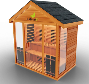 Medical Breakthrough Saunas - Nature 9 Plus 6 Person Hybrid Steam And Infrared Outdoor Sauna - Fitness Recovery Lab