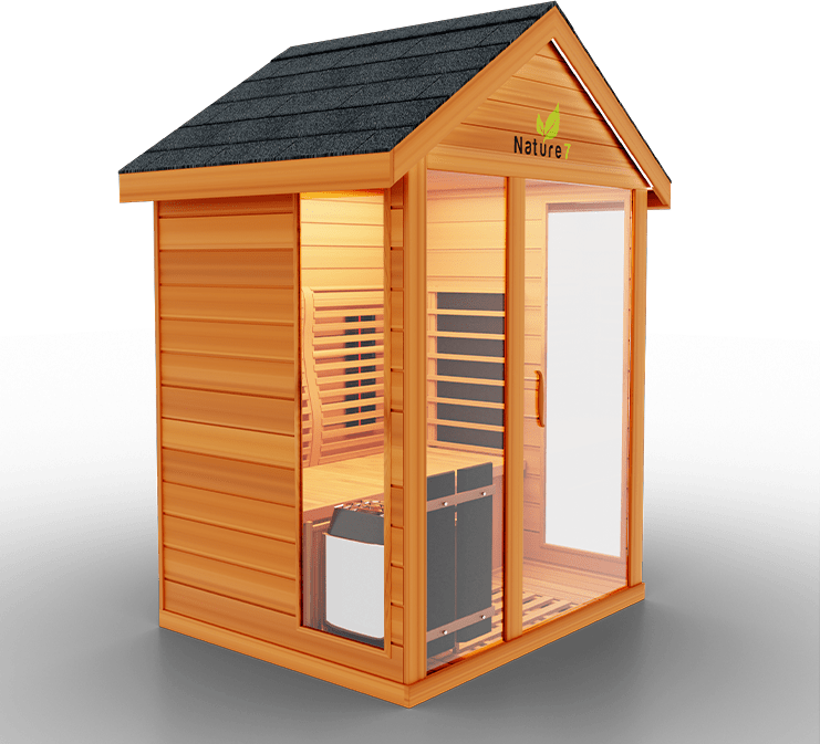 Medical Breakthrough Saunas - Nature 7 - 3 Person Hybrid Steam And Infrared Outdoor Sauna - Fitness Recovery Lab