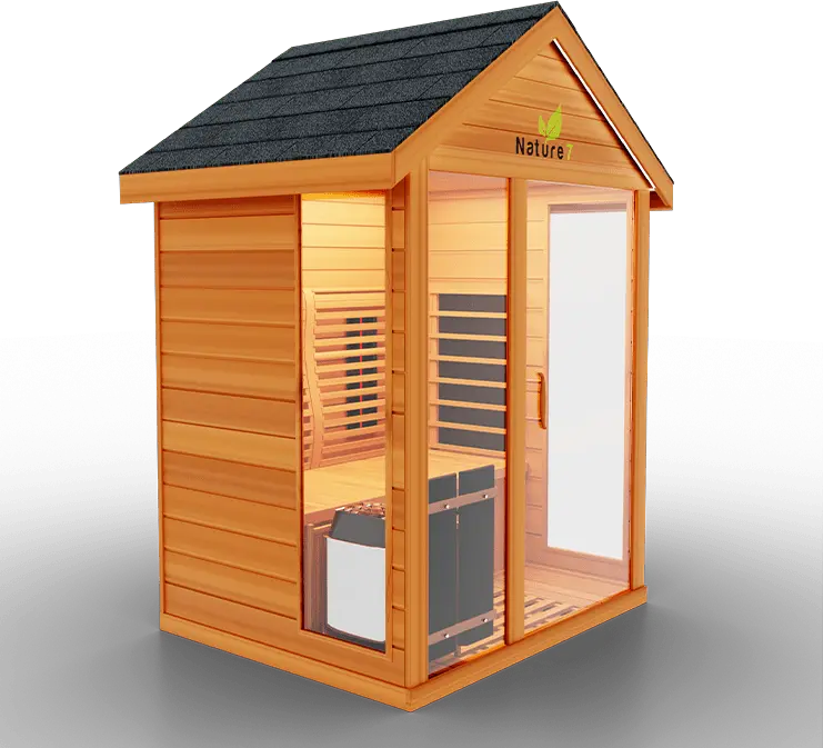 Medical Breakthrough Saunas - Nature 7 - 3 Person Hybrid Steam And Infrared Outdoor Sauna - Fitness Recovery Lab