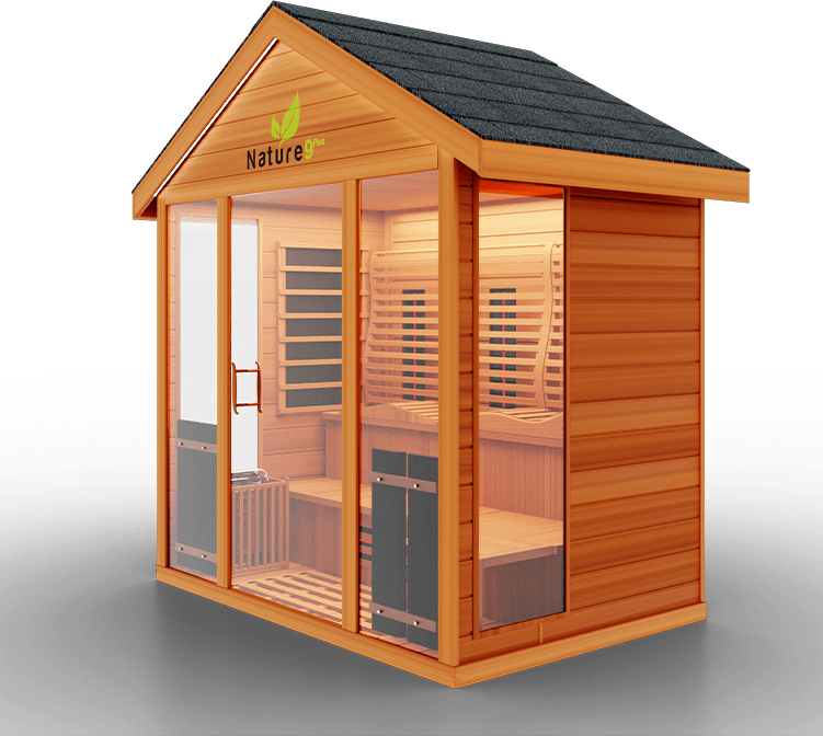 Medical Breakthrough Saunas - Nature 9 Plus 6 Person Hybrid Steam And Infrared Outdoor Sauna - Fitness Recovery Lab