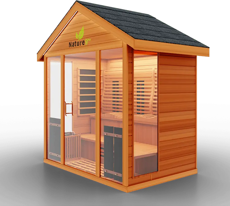Medical Breakthrough Saunas - Nature 9 Plus 6 Person Hybrid Steam And Infrared Outdoor Sauna - Fitness Recovery Lab