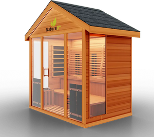 Medical Breakthrough Saunas - Nature 9 Plus 6 Person Hybrid Steam And Infrared Outdoor Sauna - Fitness Recovery Lab