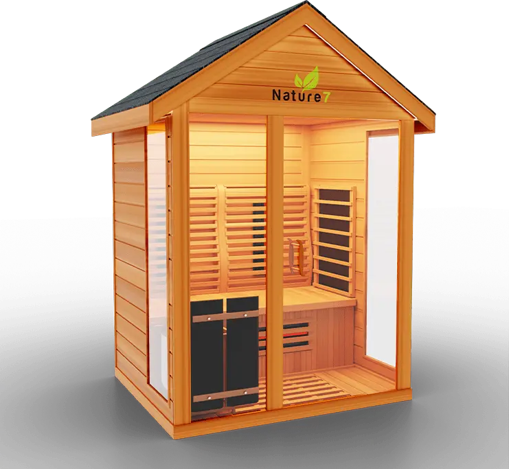 Medical Breakthrough Saunas - Nature 7 - 3 Person Hybrid Steam And Infrared Outdoor Sauna - Fitness Recovery Lab