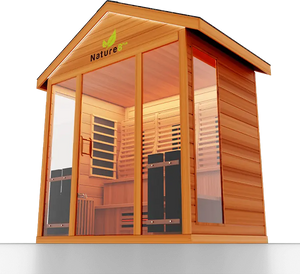 Medical Breakthrough Saunas - Nature 8 Plus - 4 Person Hybrid Steam And Infrared Outdoor Sauna - Fitness Recovery Lab