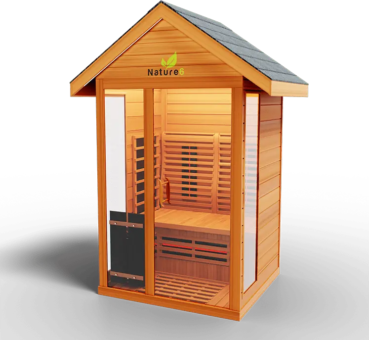Medical Breakthrough Saunas - Nature 6 - 2 Person Hybrid Steam And Infrared Outdoor Sauna - Fitness Recovery Lab