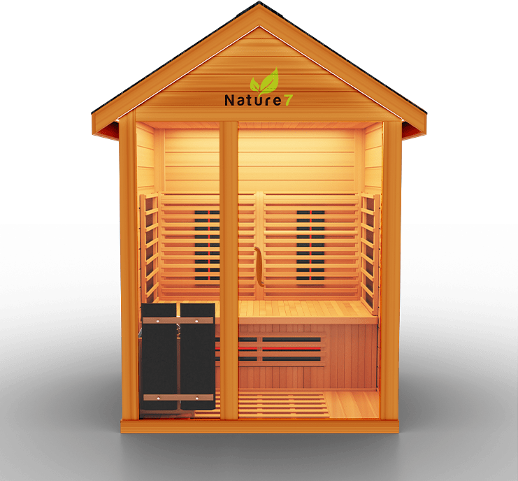 Medical Breakthrough Saunas - Nature 7 - 3 Person Hybrid Steam And Infrared Outdoor Sauna - Fitness Recovery Lab