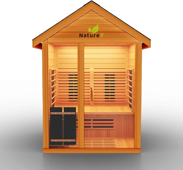 Medical Breakthrough Saunas - Nature 7 - 3 Person Hybrid Steam And Infrared Outdoor Sauna - Fitness Recovery Lab