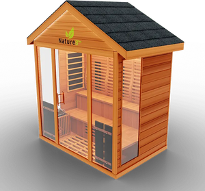 Medical Breakthrough Saunas - Nature 8 Plus - 4 Person Hybrid Steam And Infrared Outdoor Sauna - Fitness Recovery Lab