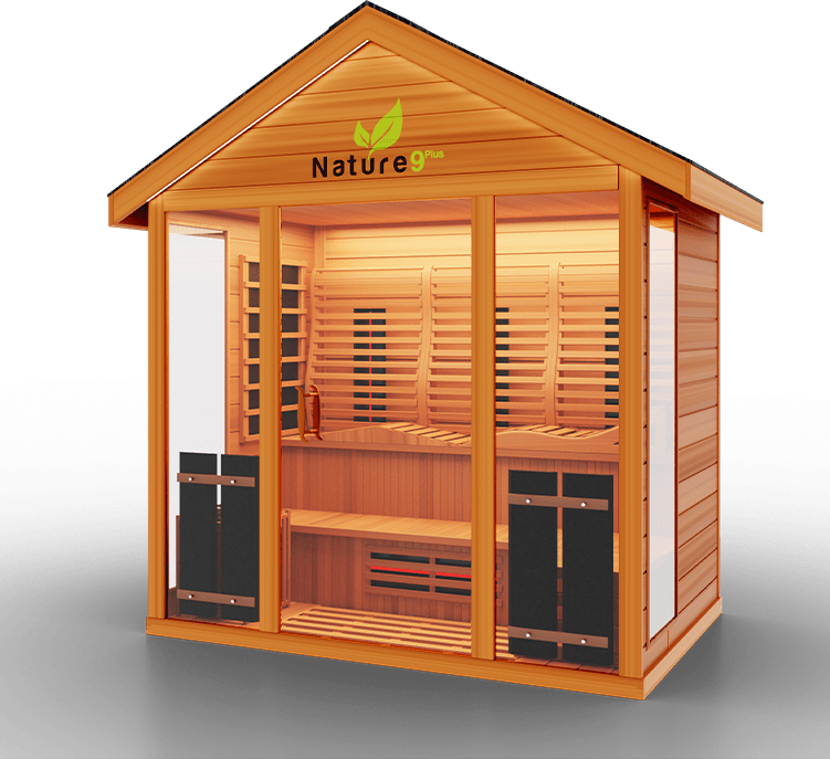 Medical Breakthrough Saunas - Nature 9 Plus 6 Person Hybrid Steam And Infrared Outdoor Sauna - Fitness Recovery Lab