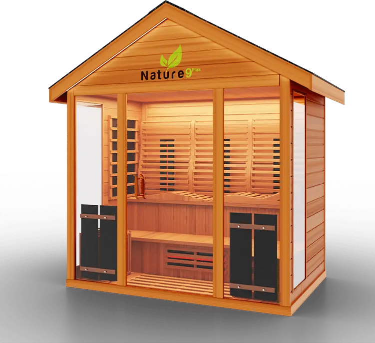 Medical Breakthrough Saunas - Nature 9 Plus 6 Person Hybrid Steam And Infrared Outdoor Sauna - Fitness Recovery Lab