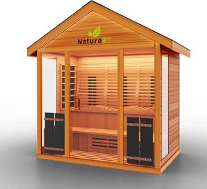 Medical Breakthrough Saunas - Nature 9 Plus 6 Person Hybrid Steam And Infrared Outdoor Sauna - Fitness Recovery Lab