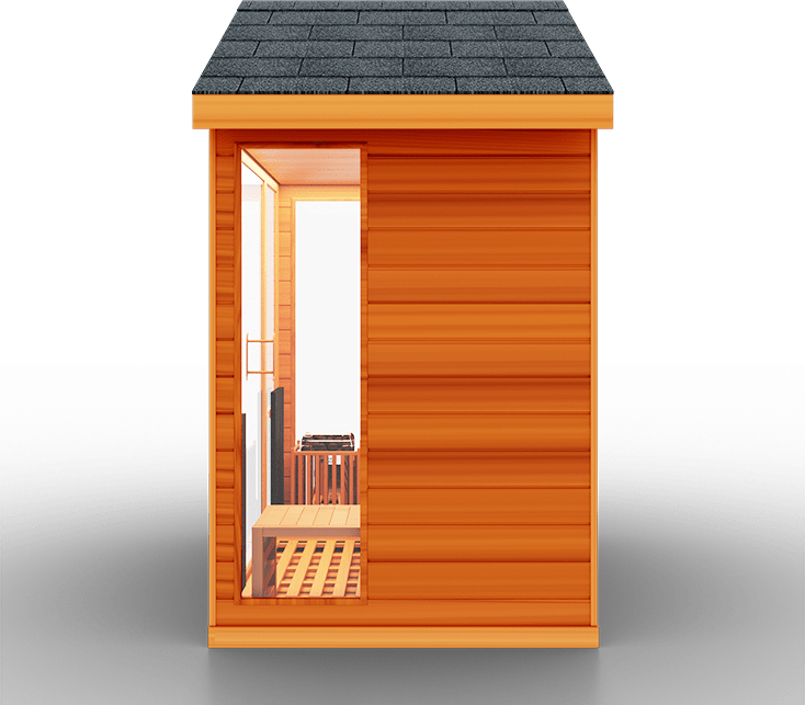 Medical Breakthrough Saunas - Nature 8 Plus - 4 Person Hybrid Steam And Infrared Outdoor Sauna - Fitness Recovery Lab