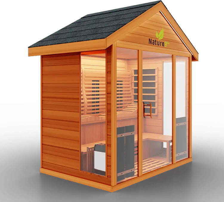 Medical Breakthrough Saunas - Nature 9 Plus 6 Person Hybrid Steam And Infrared Outdoor Sauna - Fitness Recovery Lab