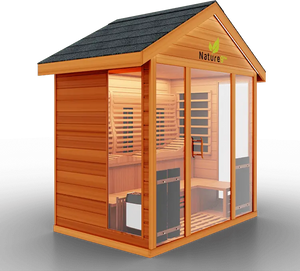 Medical Breakthrough Saunas - Nature 9 Plus 6 Person Hybrid Steam And Infrared Outdoor Sauna - Fitness Recovery Lab