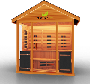 Medical Breakthrough Saunas - Nature 8 Plus - 4 Person Hybrid Steam And Infrared Outdoor Sauna - Fitness Recovery Lab