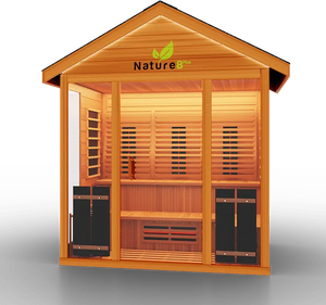 Medical Breakthrough Saunas - Nature 8 Plus - 4 Person Hybrid Steam And Infrared Outdoor Sauna - Fitness Recovery Lab