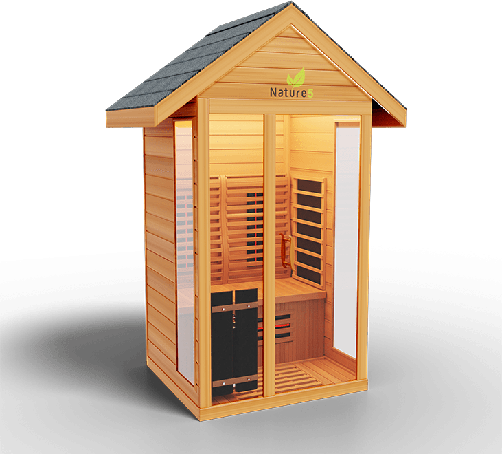 Medical Breakthrough Saunas - Nature 5 - 1 Person Hybrid Steam And Infrared Outdoor Sauna - Fitness Recovery Lab