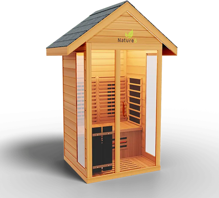 Medical Breakthrough Saunas - Nature 5 - 1 Person Hybrid Steam And Infrared Outdoor Sauna - Fitness Recovery Lab