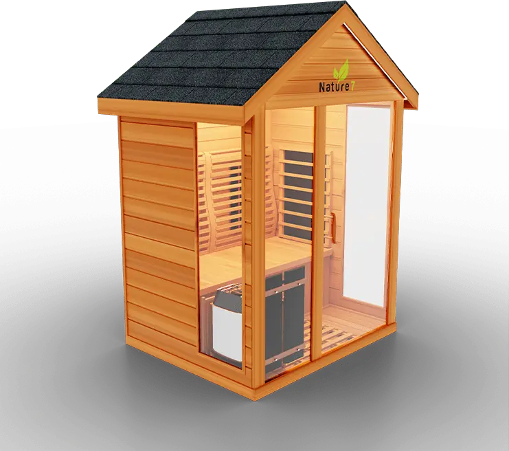 Medical Breakthrough Saunas - Nature 7 - 3 Person Hybrid Steam And Infrared Outdoor Sauna - Fitness Recovery Lab