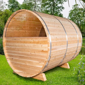 Dundalk Serenity Barrel Sauna 2-4 Persons w/ Panoramic Glass - Fitness Recovery Lab