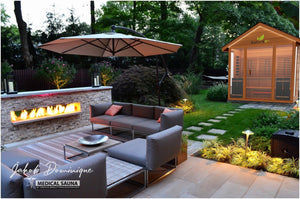 Medical Breakthrough Saunas - Nature 8 Plus - 4 Person Hybrid Steam And Infrared Outdoor Sauna - Fitness Recovery Lab