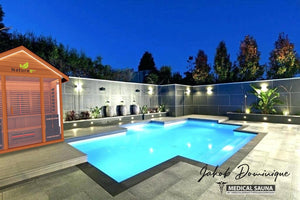Medical Breakthrough Saunas - Nature 8 Plus - 4 Person Hybrid Steam And Infrared Outdoor Sauna - Fitness Recovery Lab