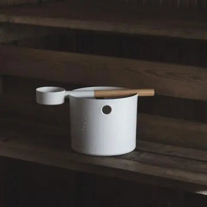 KOLO Sauna Bucket+Ladle Set, Bamboo/Aluminum, 1Gal - Fitness Recovery Lab