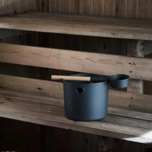 KOLO Sauna Bucket+Ladle Set, Bamboo/Aluminum, 1Gal - Fitness Recovery Lab