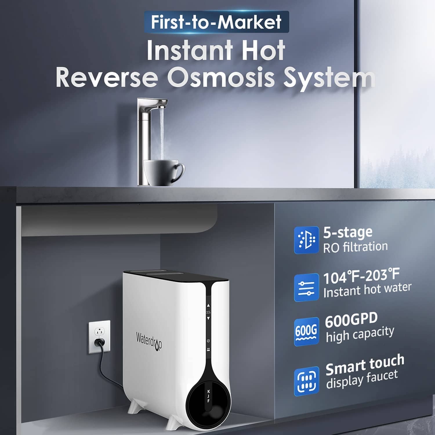 Waterdrop Reverse Osmosis System, Instant Hot Water Dispenser, K6 - Fitness Recovery Lab